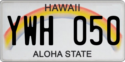HI license plate YWH050