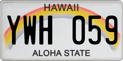 HI license plate YWH059