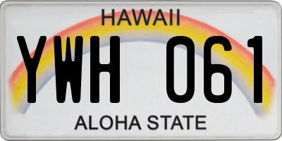 HI license plate YWH061