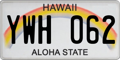 HI license plate YWH062