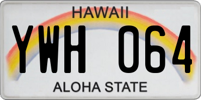 HI license plate YWH064