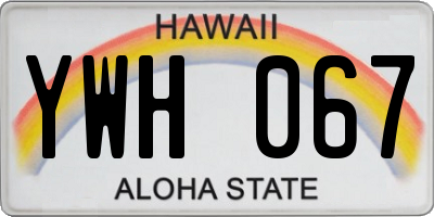 HI license plate YWH067