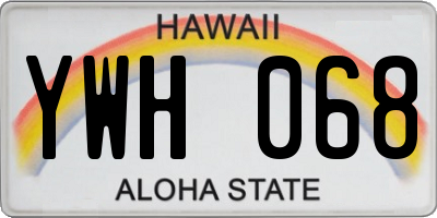 HI license plate YWH068