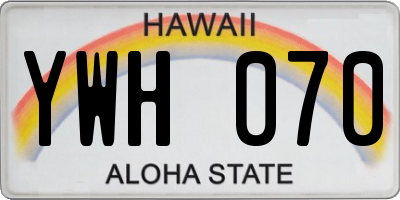 HI license plate YWH070