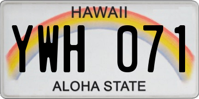 HI license plate YWH071