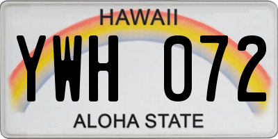 HI license plate YWH072
