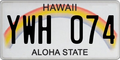 HI license plate YWH074