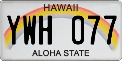 HI license plate YWH077