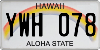 HI license plate YWH078