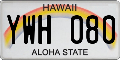HI license plate YWH080