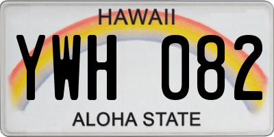 HI license plate YWH082