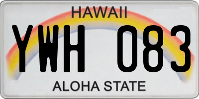 HI license plate YWH083