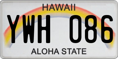 HI license plate YWH086
