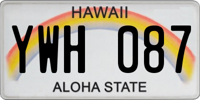 HI license plate YWH087