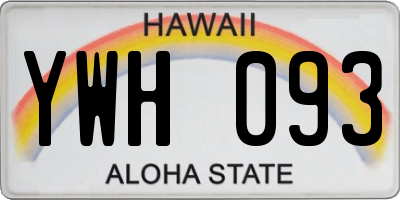 HI license plate YWH093