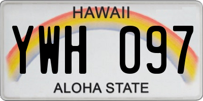 HI license plate YWH097