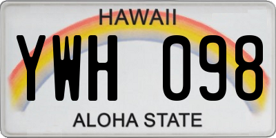 HI license plate YWH098