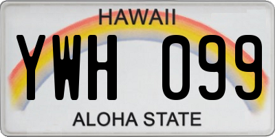 HI license plate YWH099