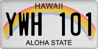 HI license plate YWH101