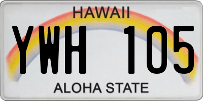 HI license plate YWH105