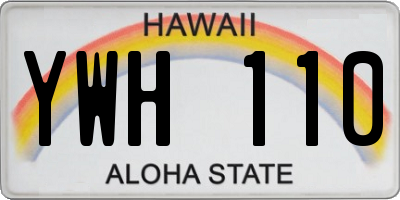 HI license plate YWH110