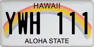 HI license plate YWH111