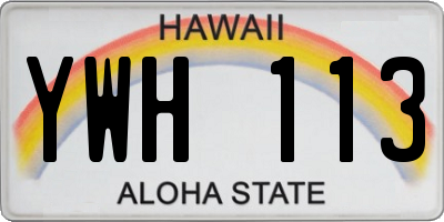 HI license plate YWH113