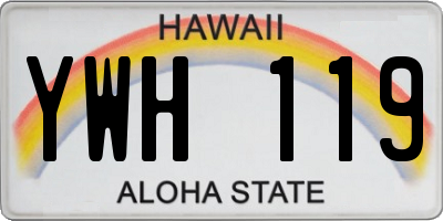 HI license plate YWH119