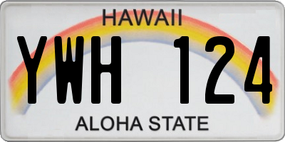 HI license plate YWH124