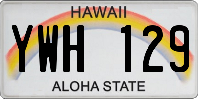 HI license plate YWH129