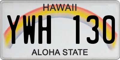 HI license plate YWH130