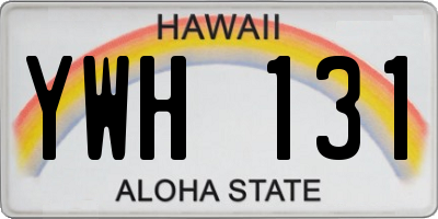 HI license plate YWH131