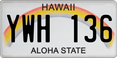 HI license plate YWH136