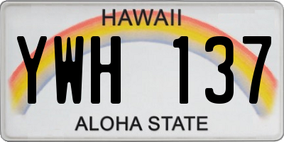HI license plate YWH137