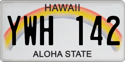 HI license plate YWH142