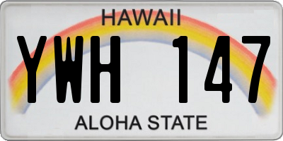 HI license plate YWH147