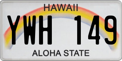 HI license plate YWH149
