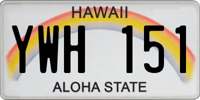 HI license plate YWH151