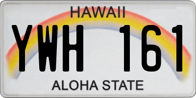 HI license plate YWH161
