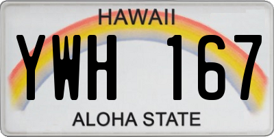 HI license plate YWH167