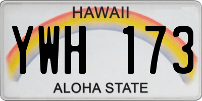 HI license plate YWH173