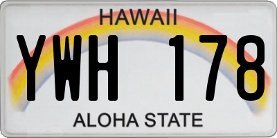 HI license plate YWH178