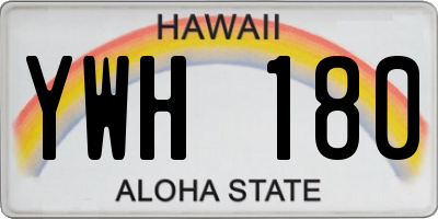 HI license plate YWH180