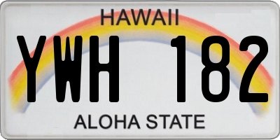 HI license plate YWH182