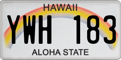 HI license plate YWH183