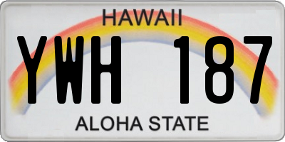 HI license plate YWH187