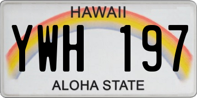 HI license plate YWH197