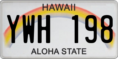 HI license plate YWH198