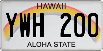 HI license plate YWH200