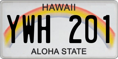 HI license plate YWH201